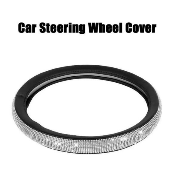 Crystal Steering Wheel Covers Rhinestone Bling Diamond Car Accessories Gift - Picture 2 of 4
